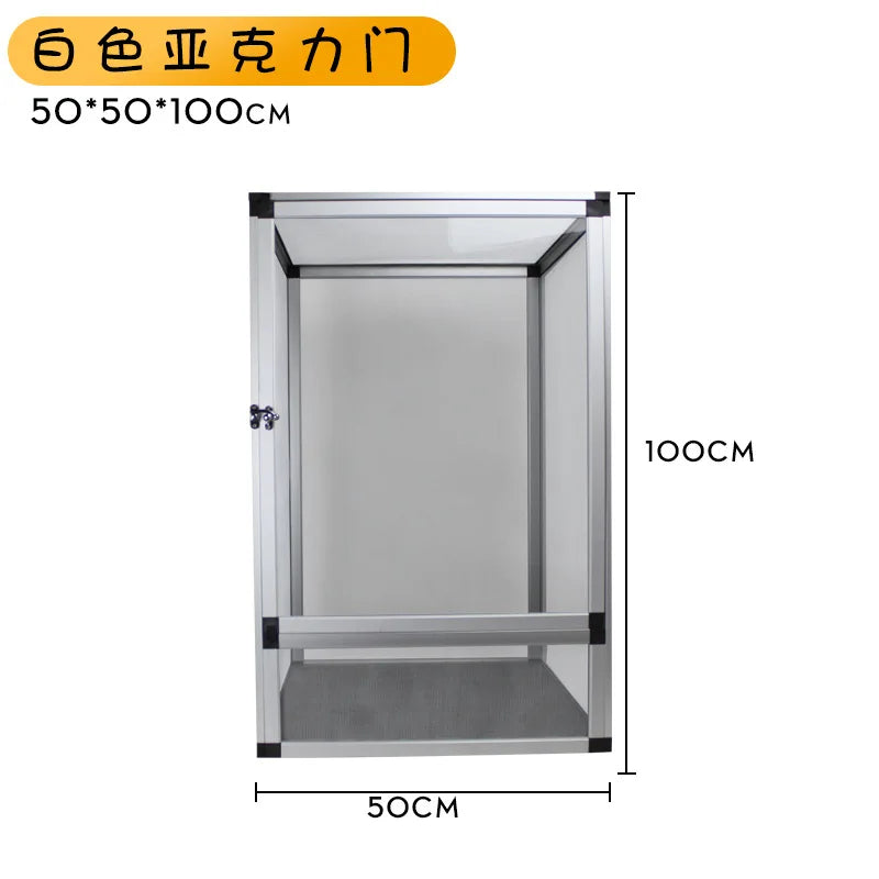 Reptile Pet Housing Chameleon Lizard Snake Aluminum Detachable, Breathable