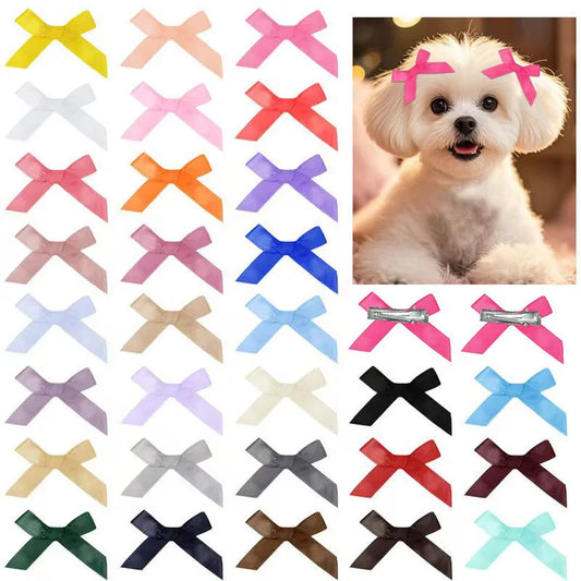 10/20/50pcs Colorful Bow Pet Hair Bows With - ProPawPet.com