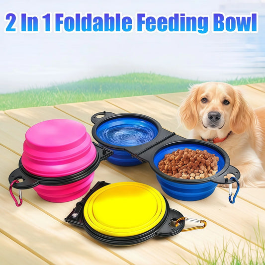 New 2 in 1 Collapsible Dog Travel Bowl - ProPawPet.com