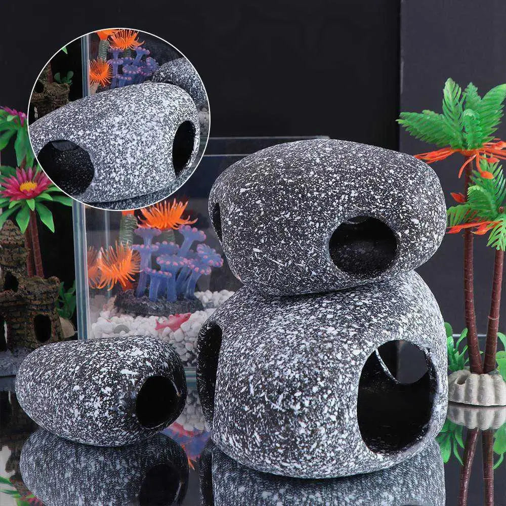 Ceramic Cichlid Stone Cave Eco-friendly - ProPawPet.com