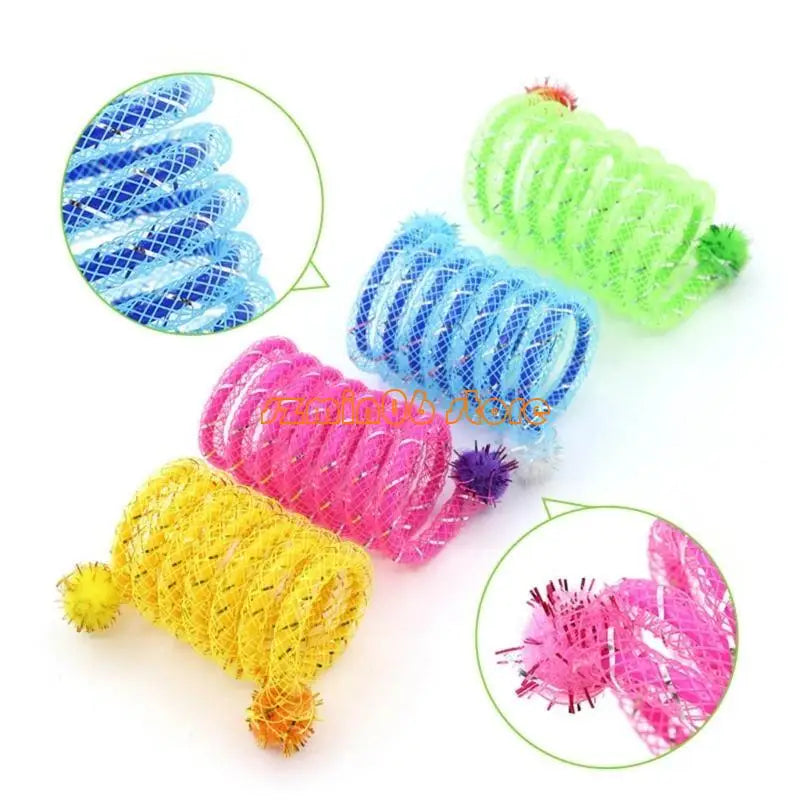 462F 2Pcs Colorful Coils Spring with Plush - ProPawPet.com