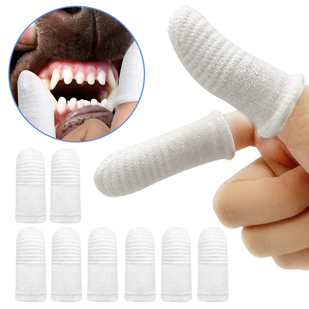 12/2pc Pet Two-finger Brushing Finger Cots - ProPawPet.com