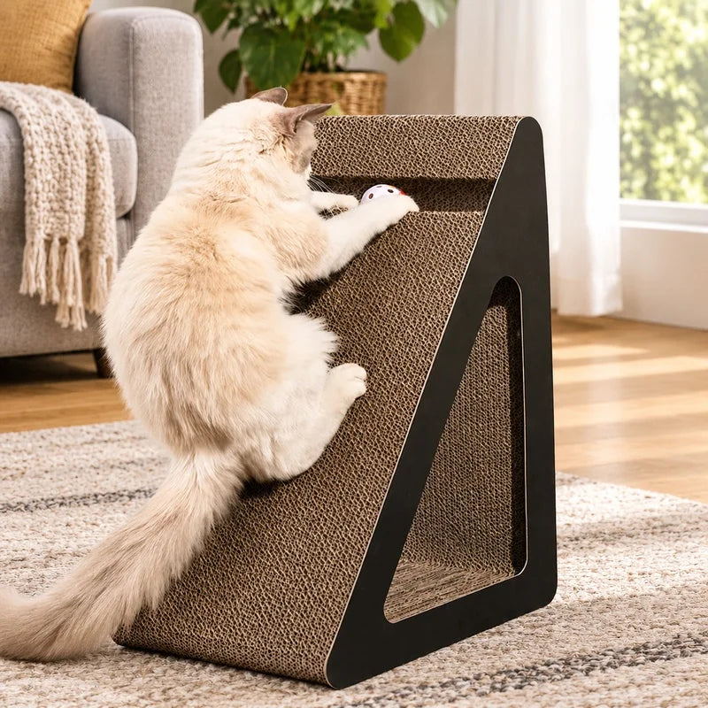Sturdy Triangle Cardboard Scratcher for Cats - ProPawPet.com