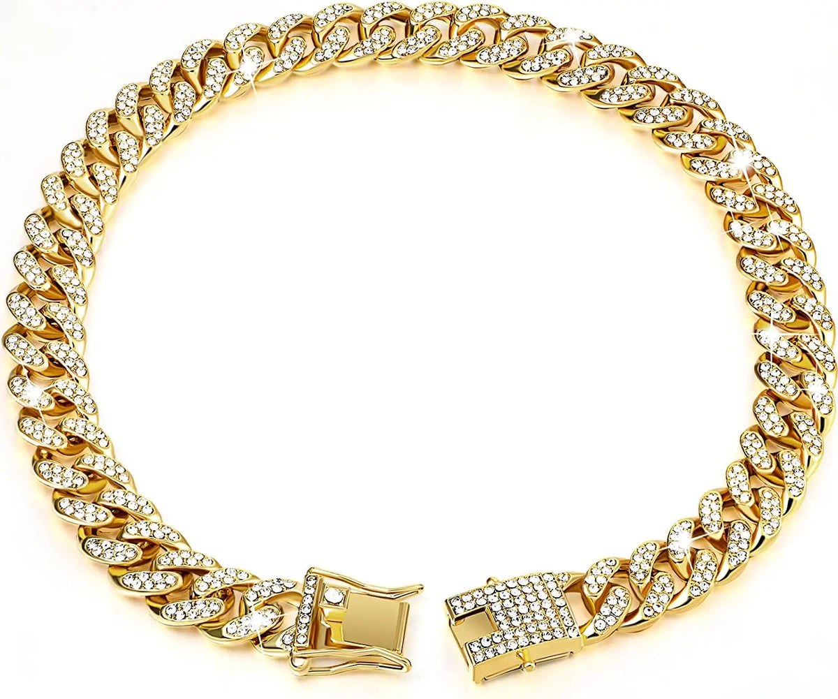 Luxury Cuban Link Cat Necklace Gold Chain - ProPawPet.com