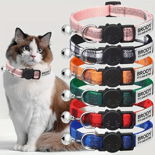 Personalized Nylon Cat Collar Plaid Patterns - ProPawPet.com