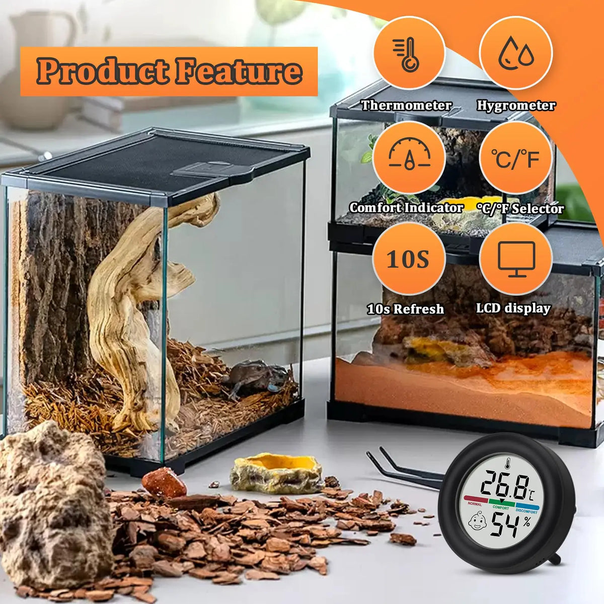 Reptile Tank Thermometer, Mini Digital - ProPawPet.com