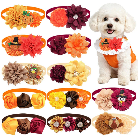 30/50PCS Autumn Dog Bowties Adjustable - ProPawPet.com