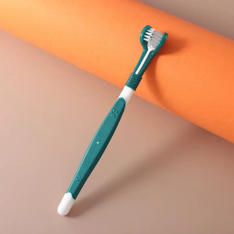 3-Sided Pet Toothbrush Dog Plastic Removing Tartar Cleaning – 9 Colors