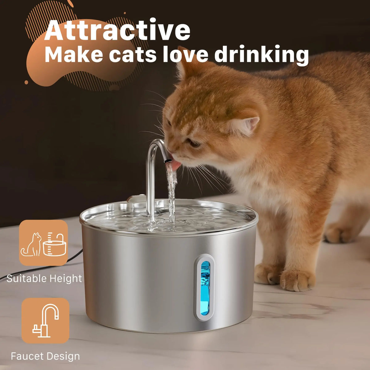 ZYFeeder 2.2L Automatic Cat Water Fountain - ProPawPet.com