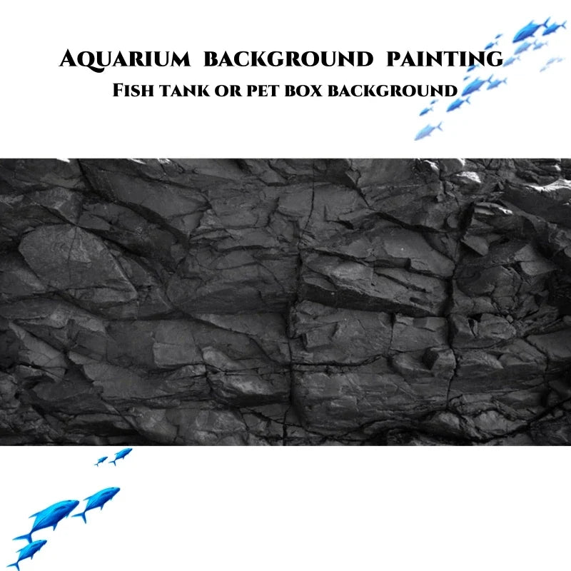 Black Rock, Fish Tank Background Painting, - ProPawPet.com