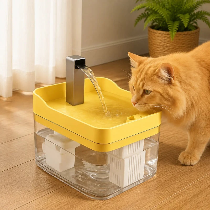 Clear Pet Water Fountain for Cats with - ProPawPet.com
