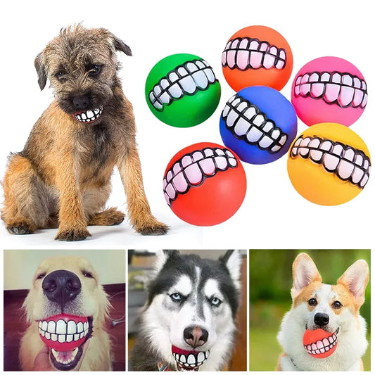 1/3/10pcs Rubber Dog Teeth Ball Toys Squeaky - ProPawPet.com