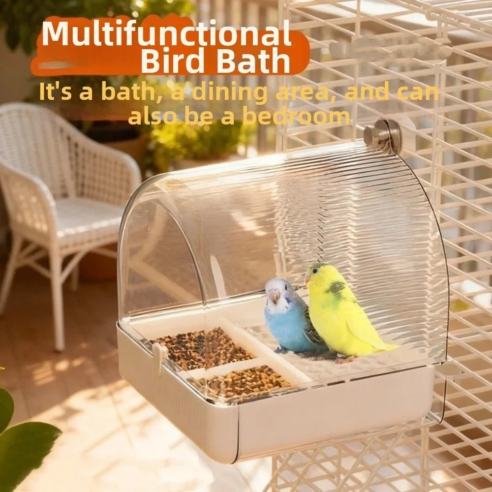 Transparent Bird Bath Cage Splash Proof Food - ProPawPet.com