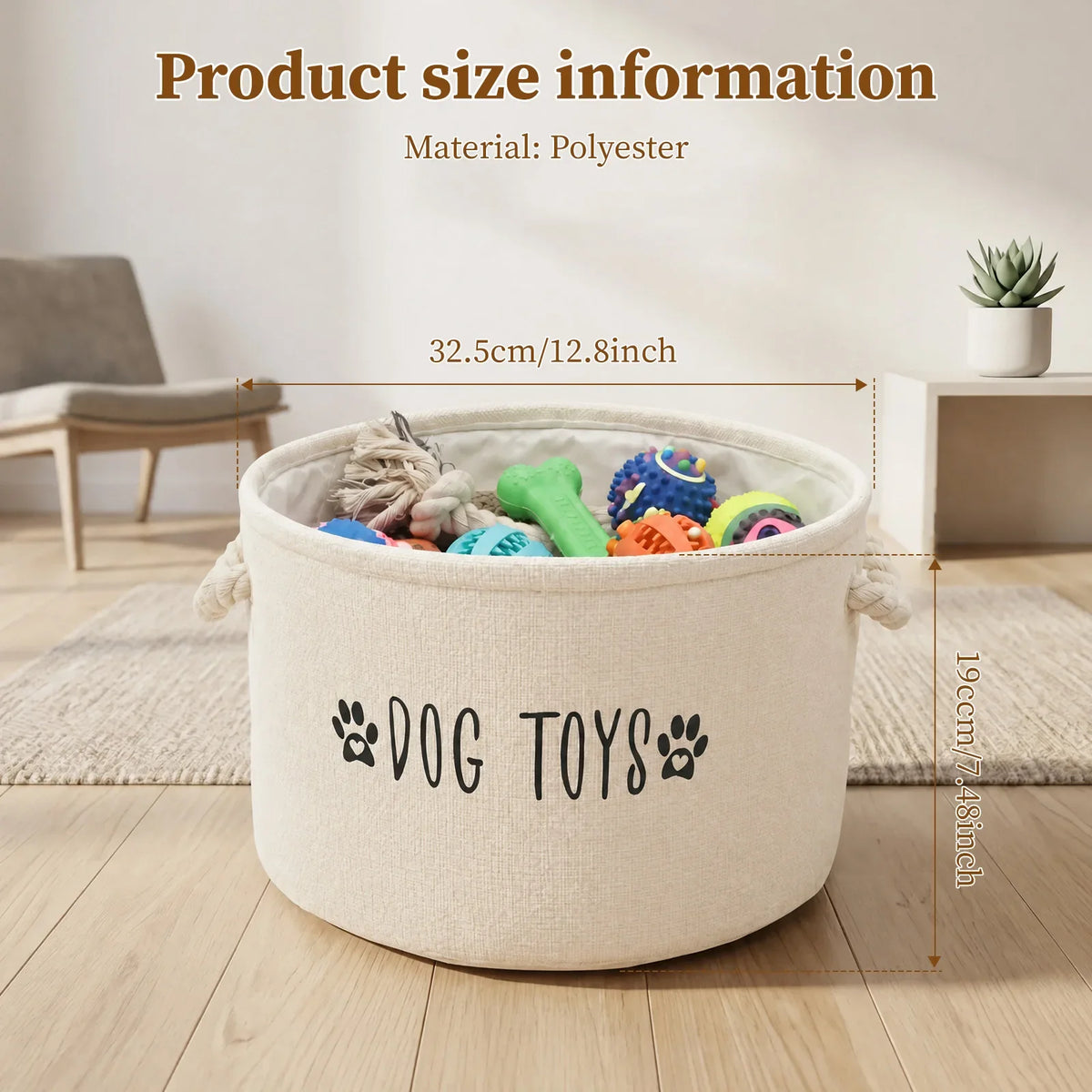 Dog Plaything Storage Bin Polyester Large Capacity Pet, Foldable