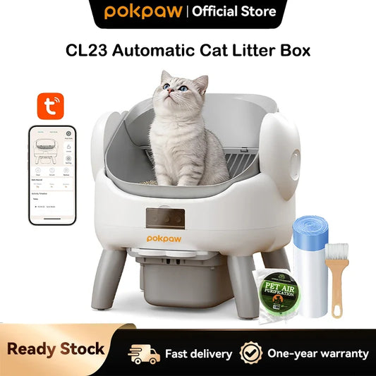 Pokpaw CL23 Automatic Cat Litter Box App 72L - ProPawPet.com