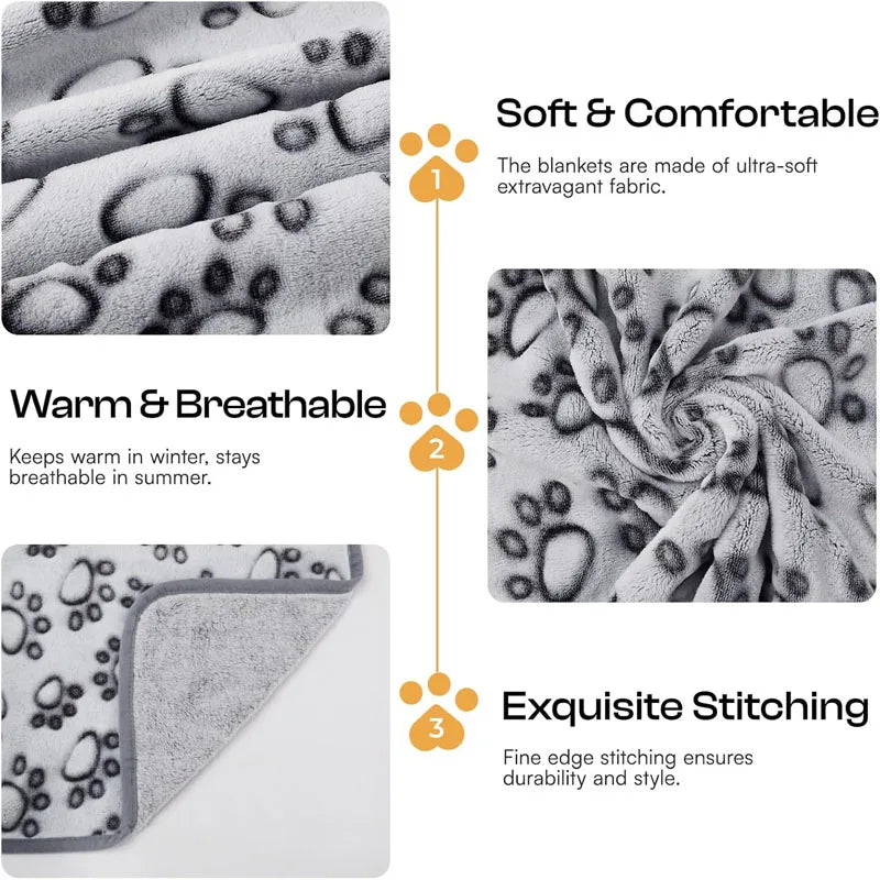 Premium Soft Dog Blanket Washable Cute Paw - ProPawPet.com