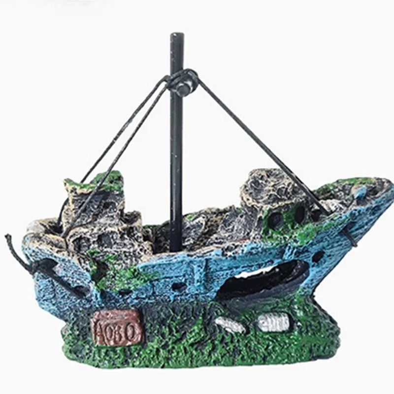1Pc Retro Aquarium Fish Tank Landscape Wreck - ProPawPet.com