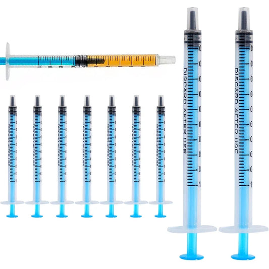 100pcs 1ml Plastic Disposable Syringe Blue - ProPawPet.com