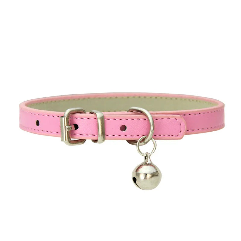 Cute Cat Collar Solid Faux Leather - ProPawPet.com