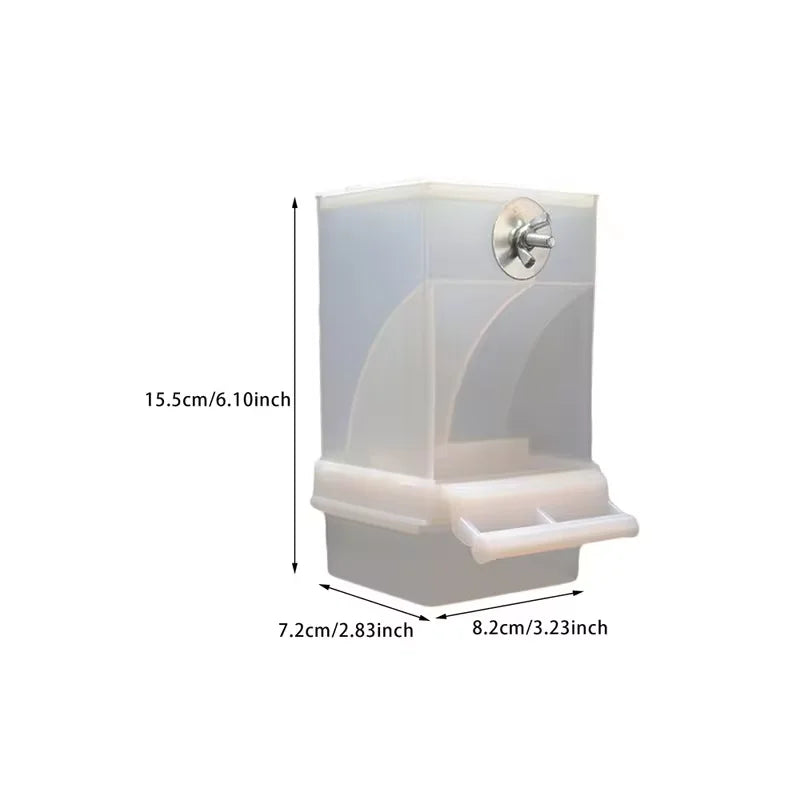 Automatic Parrot Bird Feeder Spill Proof Splash Clear Acrylic – 2 Colors