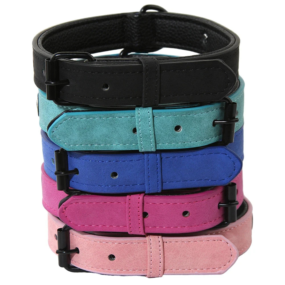 Custom Leather Dog Collar Leash Personalized - ProPawPet.com