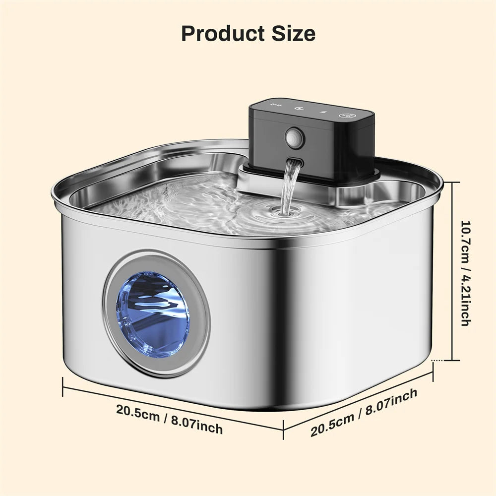 Wireless Stainless Steel Pet Water Fountain, - ProPawPet.com