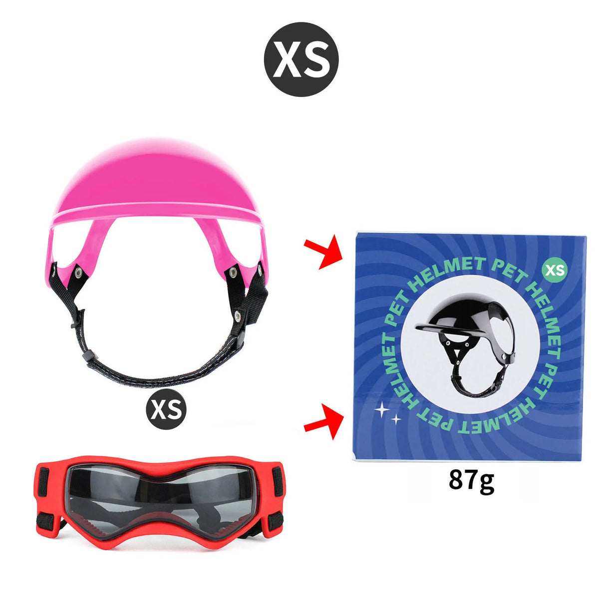 Dog Helmet Goggles Set Pet Safety Hat with - ProPawPet.com