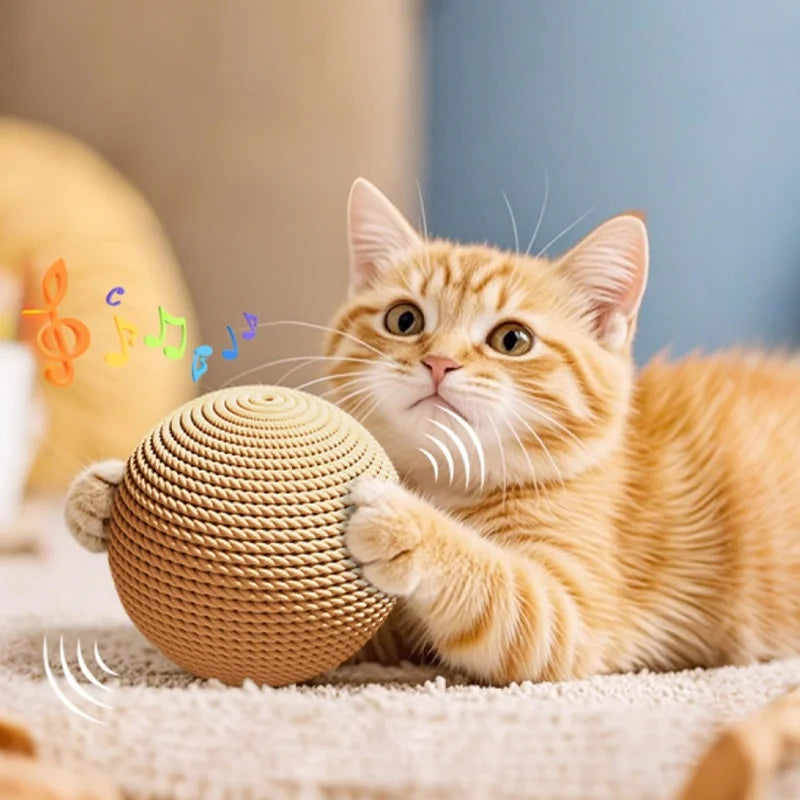 Large Sisal Cat Ball Toy, Interactive - ProPawPet.com