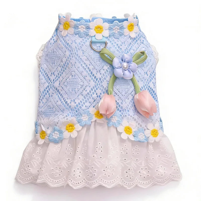 Summer Mesh Dog Dress Breathable Mesh Lace - ProPawPet.com
