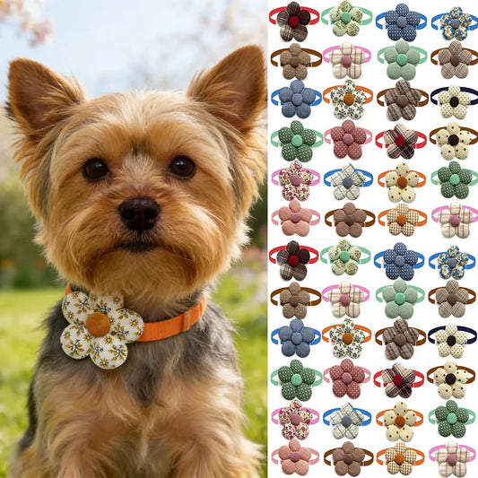 30/50pcs Fashion Samll Dog Flowers Bowties - ProPawPet.com