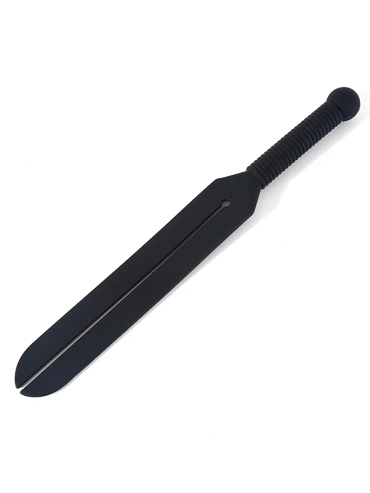 Leather Black Silicone 38cm Sword Shape Paddle Riding Crops for Horses