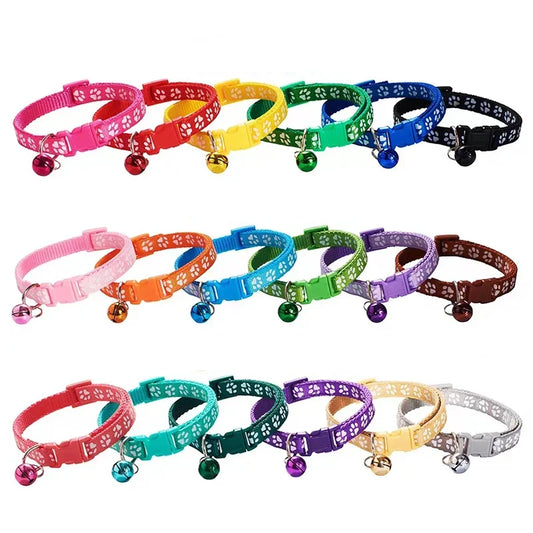 Pet Collar With Bell Cartoon Footprint - ProPawPet.com
