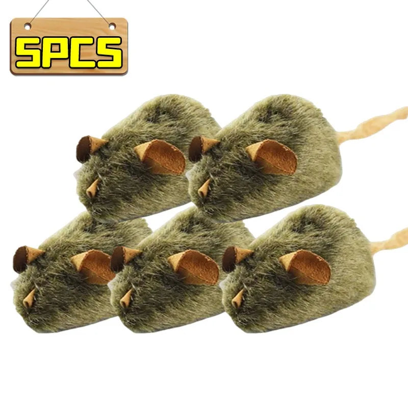 1 Interactive Mouse Plush Cat Chew Toy for Small Pets