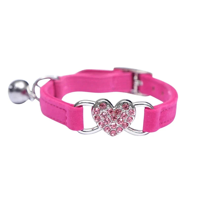 Heart Shaped Cat Collar With Bell Safety - ProPawPet.com