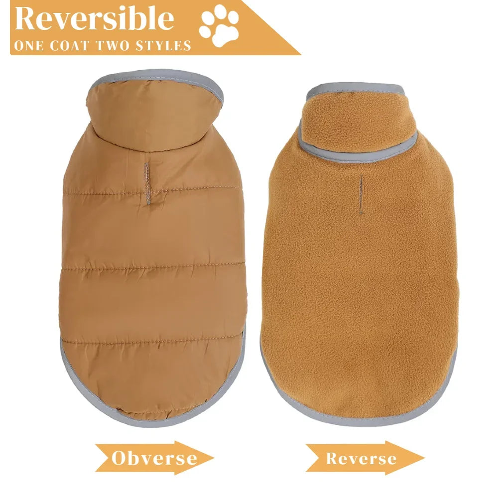 Reversible Dog Coat For Winter Fleece Warm - ProPawPet.com