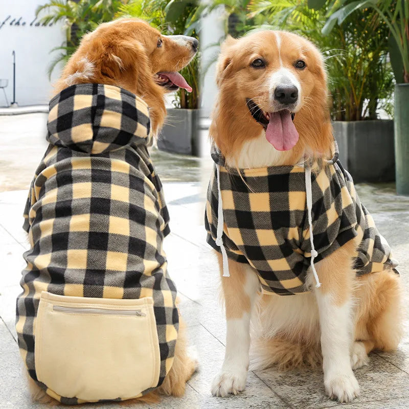 Dog Winter Coat Pet Jacket Plaid Reversible - ProPawPet.com
