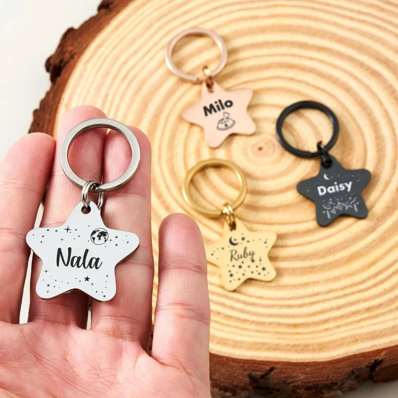 Personalized Star Pet ID Tag, Engraving - ProPawPet.com
