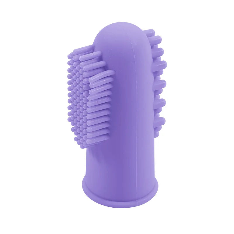 Soft Dog Finger Toothbrush Grooming Brush Bad Breath Tartar Teeth Tool