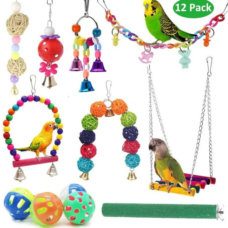 12pcs Pack Bird Toy Cage Bird Accessories - ProPawPet.com