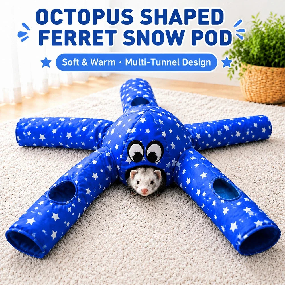 Octopus Shaped Ferret Bed Tunnel, Soft Cozy - ProPawPet.com