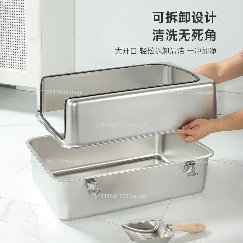 King Size Stainless Steel Cat Litter Box, - ProPawPet.com
