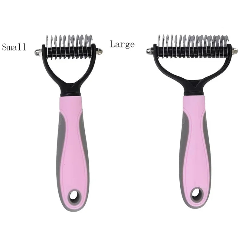 Professional Pet Deshedding Grooming Brush 2 Sided Dematting Dog – Dog Supplies