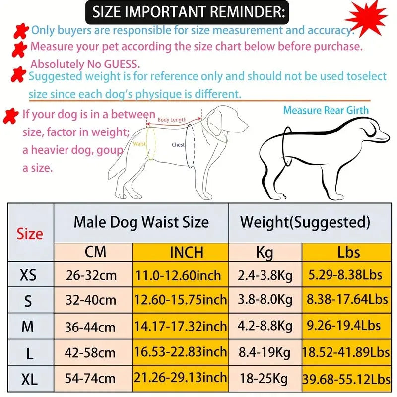 3pcs Reusable Belly Band for Male Dogs - ProPawPet.com