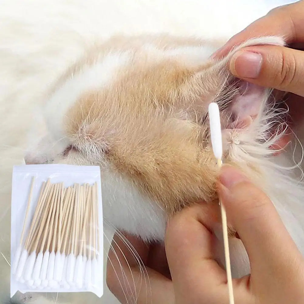 50/100 PCS Cotton Sticks Dog Ear Cleaning - ProPawPet.com