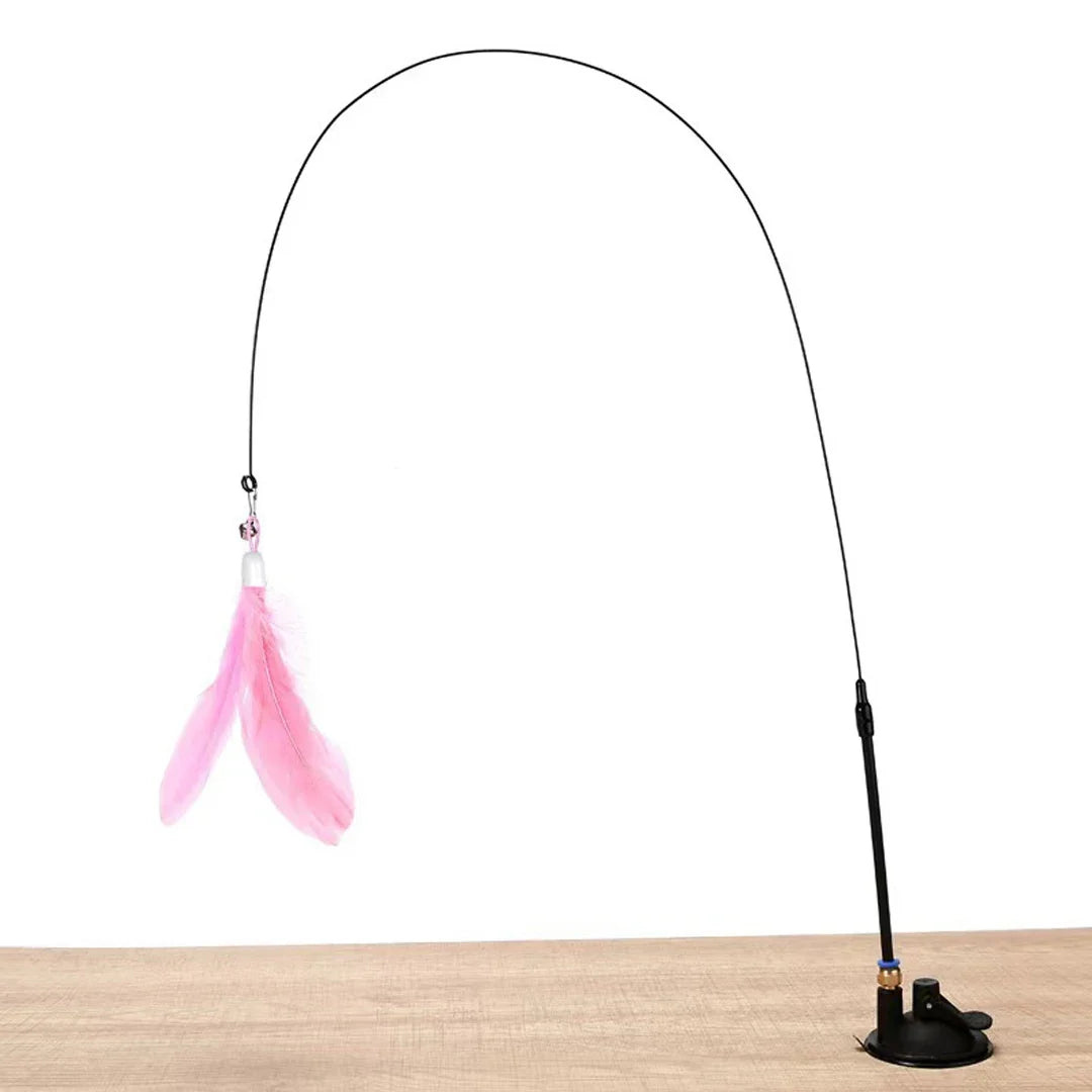 Cat Feather Bell Toy with Suction Cup Base 1 Teaser – 5 Colors