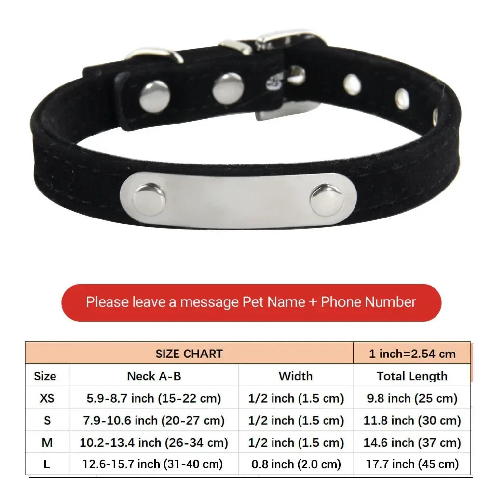 Personalized Cat Collar Soft Velvet Puppy - ProPawPet.com