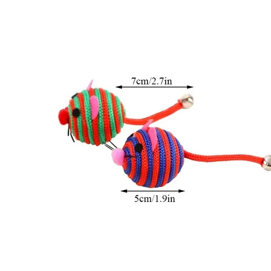 Pet Cat Toys Lovely Stripe Nylon Rope Round - ProPawPet.com