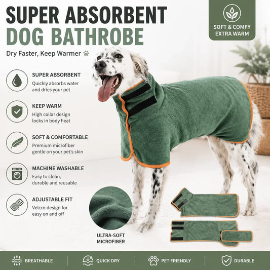 Fast Drying Dog Bathrobe, Microfiber - ProPawPet.com