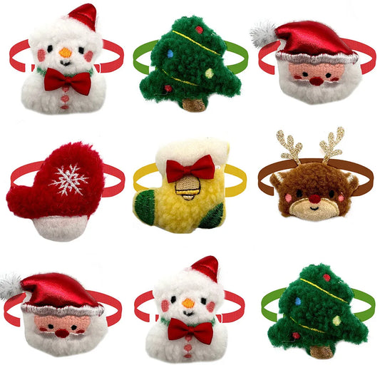 50/100pcs Christmas Small Dog Bow Ties - ProPawPet.com