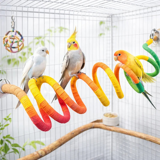 1PC Bird Spiral Rope Perch Parrot Bungee Toy - ProPawPet.com